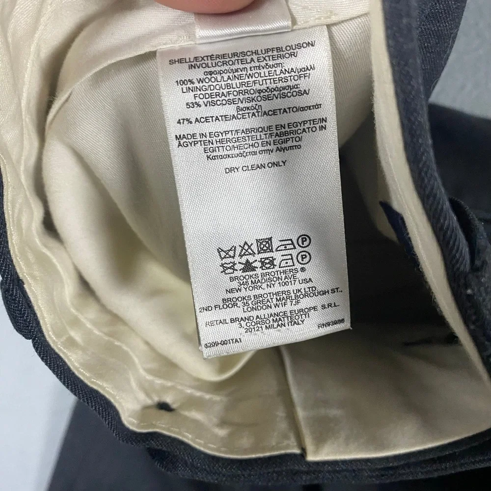 Brooks Brothers Mens 100% Wool Madison Fit Dress Pants Flat Front 38x34 Tailored - Picture 5 of 8